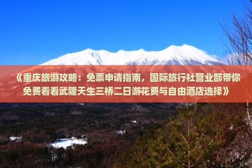 《重庆旅游攻略：免票申请指南，国际旅行社营业部带你免费看看武隆天生三桥二日游花费与自由酒店选择》