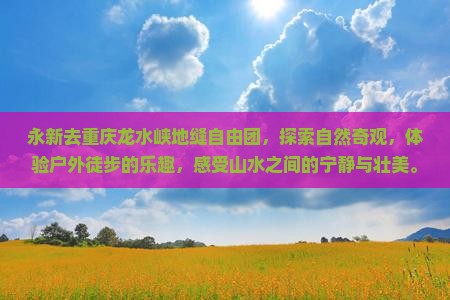 永新去重庆龙水峡地缝自由团