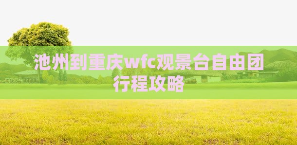 池州到重庆wfc观景台自由团