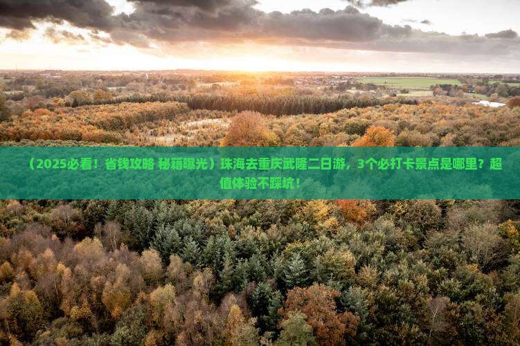 珠海去重庆武隆二日游