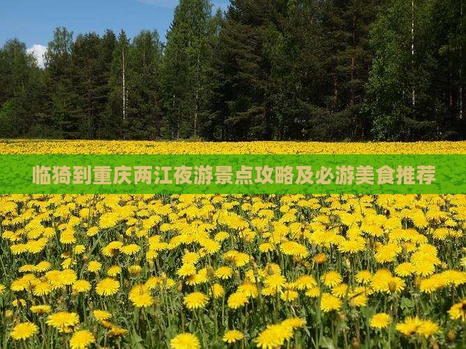 临猗到重庆两江夜游景点攻略及必游美食推荐