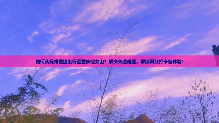 如何从抚州便捷出行至重庆仙女山？解决交通难题，解锁网红打卡新体验！