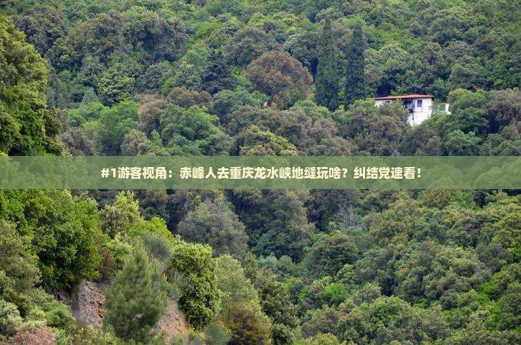 #1游客视角：赤峰人去重庆龙水峡地缝玩啥？纠结党速看！