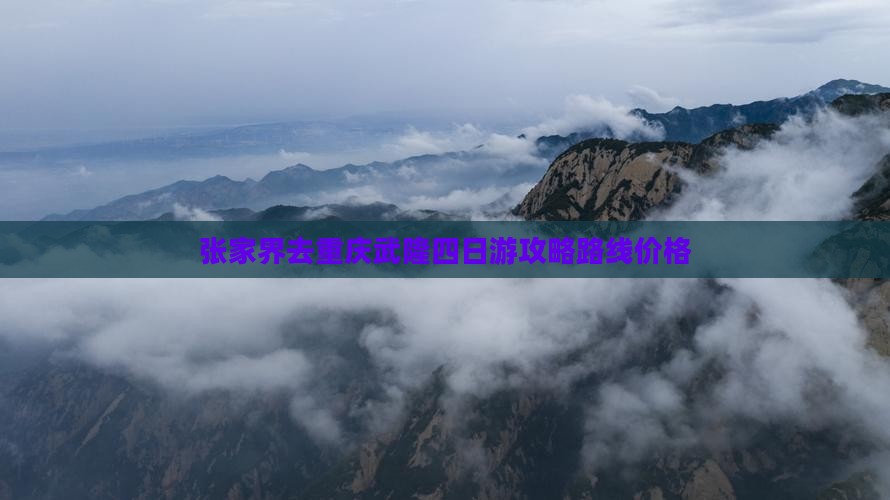 张家界去重庆武隆四日游