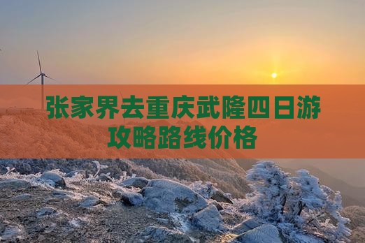 张家界去重庆武隆四日游