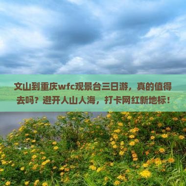 文山到重庆wfc观景台三日游