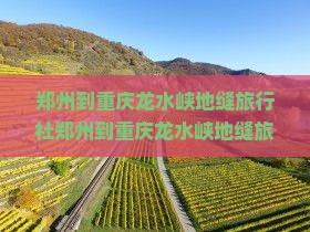 郑州到重庆龙水峡地缝旅行社