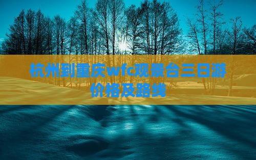 杭州到重庆wfc观景台三日游