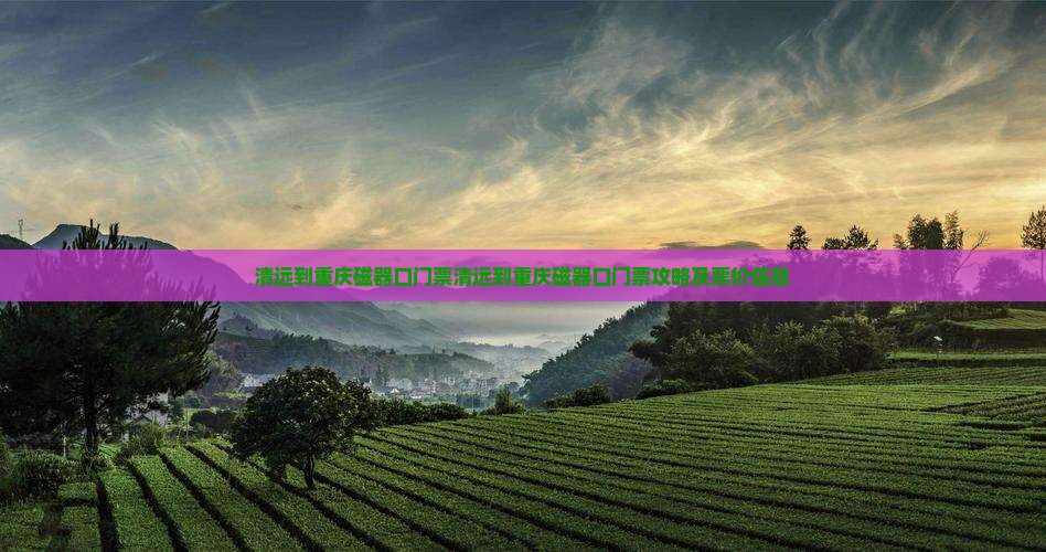 清远到重庆磁器口门票
