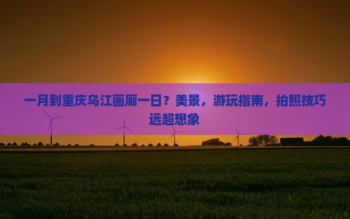 一月到重庆乌江画廊一日