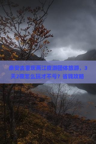 泰安去重庆两江夜游团体旅游