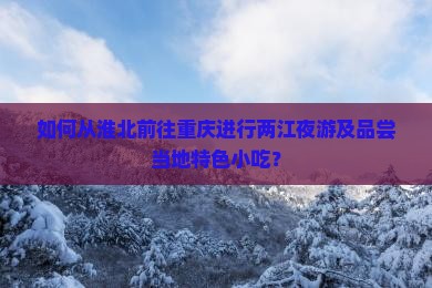 淮北去重庆两江夜游旅游小吃
