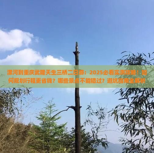 漯河到重庆武隆天生三桥二日游