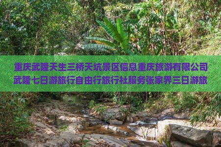 五月去重庆武隆天生三桥七日游