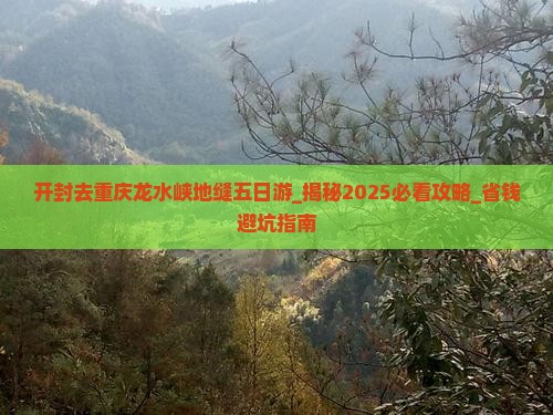 开封去重庆龙水峡地缝五日游