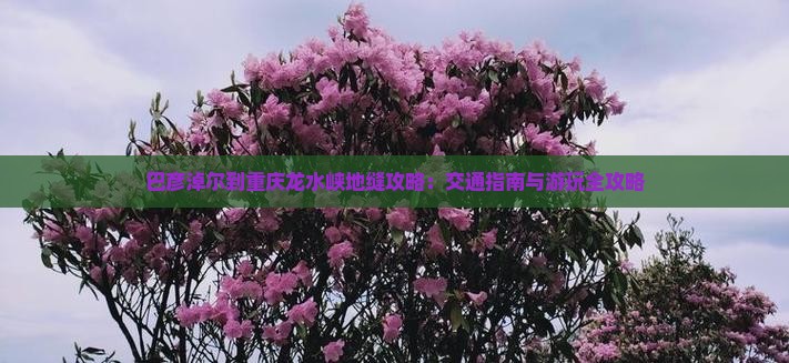 巴彦淖尔到重庆龙水峡地缝攻略