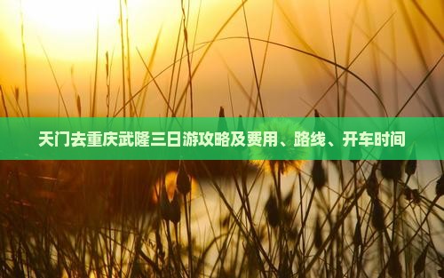 天门去重庆武隆三日游