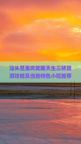汕头去重庆武隆天生三桥旅游小吃