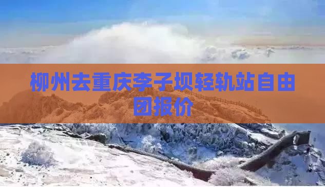 柳州去重庆李子坝轻轨站自由团