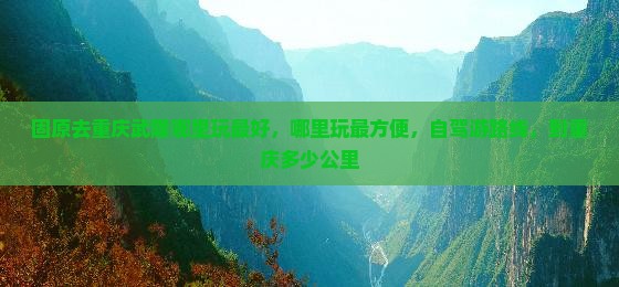 固原去重庆武隆哪里玩