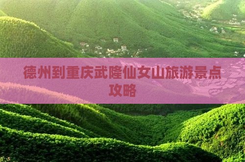 德州到重庆武隆仙女山旅游景点攻略