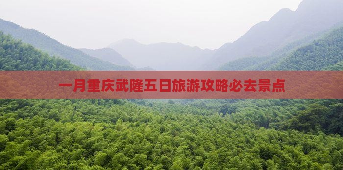 一月重庆武隆五日旅游攻略必去景点