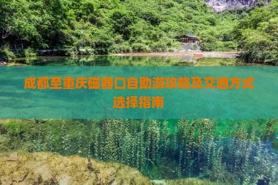 成都到重庆磁器口个人游