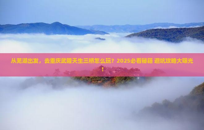 芜湖去重庆武隆天生三桥旅游