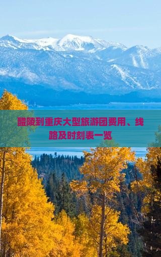 醴陵到重庆大型旅游团费用、线路及时刻表一览
