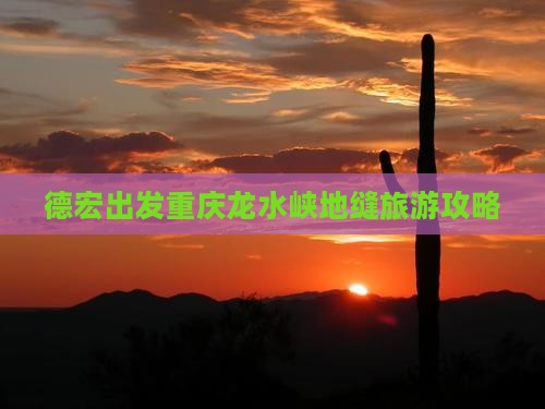 德宏到重庆龙水峡地缝旅行社