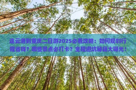 连云港到重庆二日游
