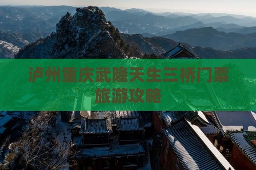 泸州去重庆武隆天生三桥门票