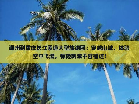 潮州到重庆长江索道大型旅游团