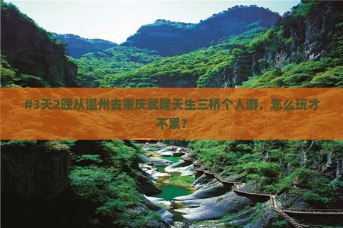 温州到重庆武隆天生三桥个人游
