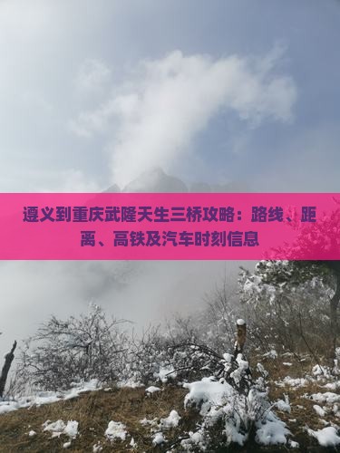 遵义到重庆武隆天生三桥攻略