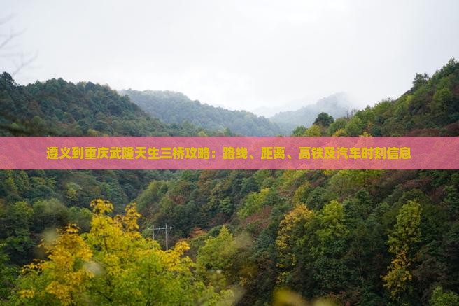 遵义到重庆武隆天生三桥攻略