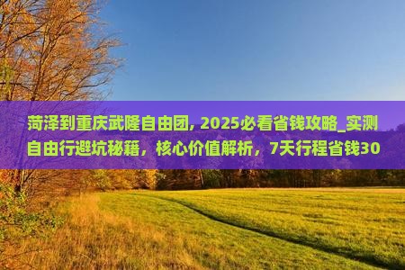 菏泽到重庆武隆自由团