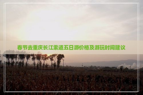 春节去重庆长江索道五日游价格及游玩时间建议