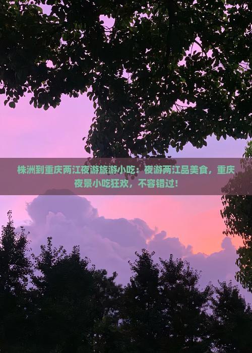 株洲到重庆两江夜游旅游小吃
