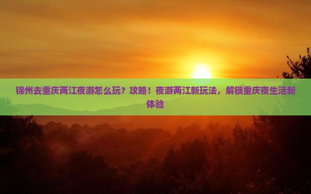 锦州去重庆两江夜游攻略