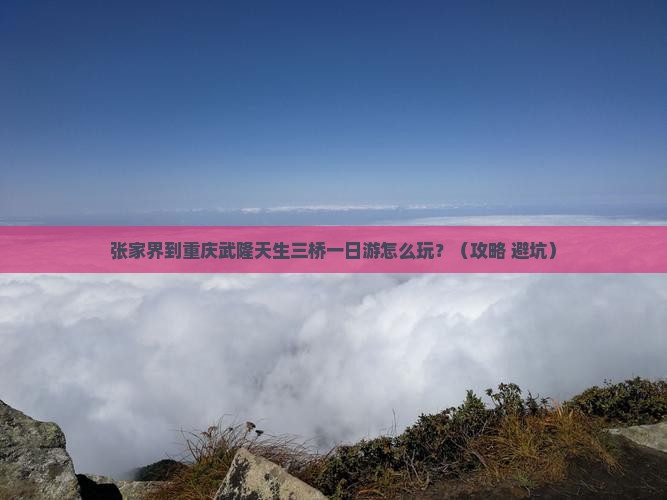 张家界到重庆武隆天生三桥一日