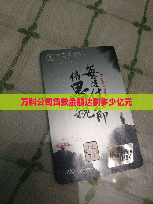 万科公司贷款金额达到多少亿元