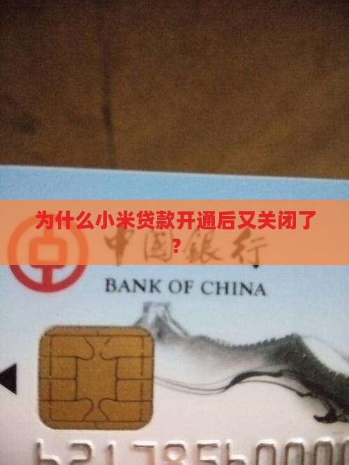 为什么小米贷款开通后又关闭了？