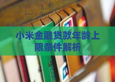 小米金融贷款年龄上限条件解析