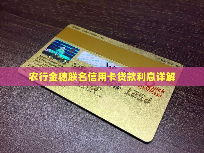 农行金穗联名信用卡贷款利息详解