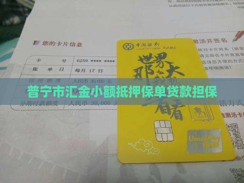 普宁市汇金小额抵押保单贷款担保