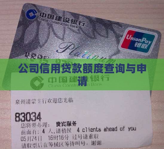 公司信用贷款额度查询与申请