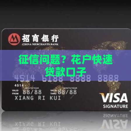 征信问题？花户快速贷款口子