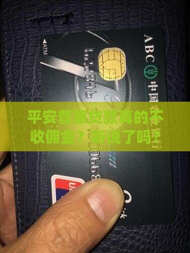 平安普惠贷款会收佣金吗