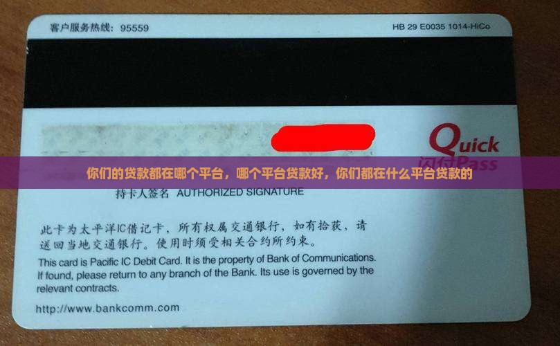 你们的贷款都在哪个平台
